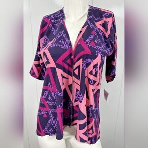 NWT LuLaRoe Bianka Geometric Pink and Purple Kimono